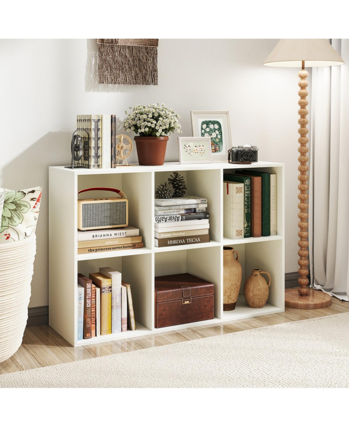 Gouun 6-Cube Freestanding Bookcase with Anti-Tipping Kits