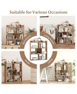 7-Cube Open-Back Bookshelf with Anti-Toppling Devices