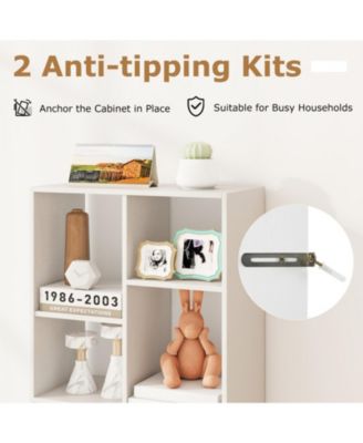 71-Inch Tall 10-Cube Bookcase with Drawer