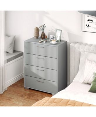 4-Drawer Storage Cabinet with Metal Legs and Anti-Toppling Devices