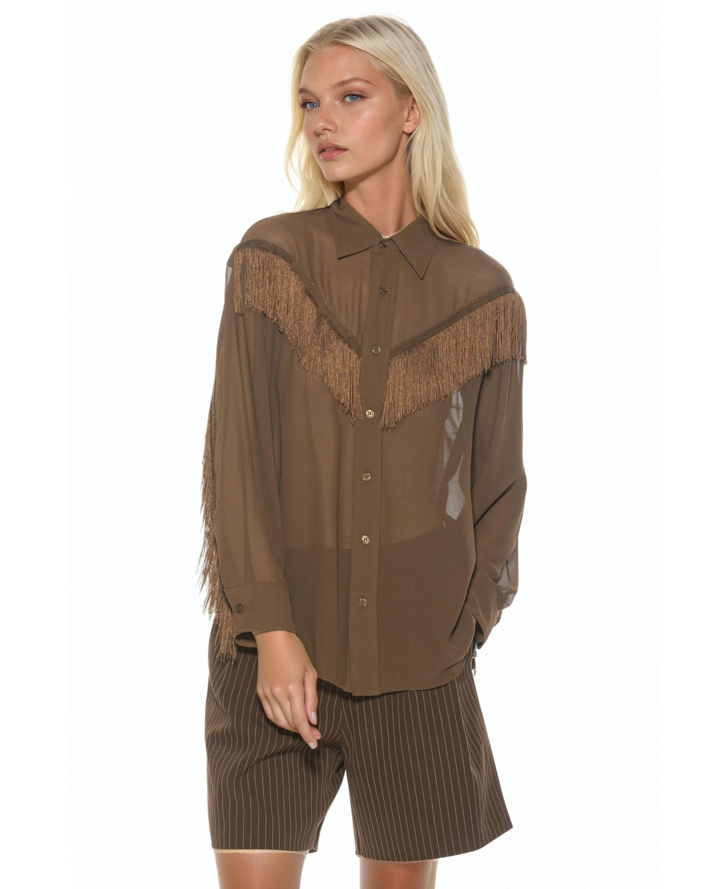 Women's Kairos Oversized Fringe Shirt