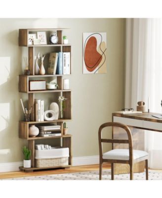 6-Tier Slim Bookcase with Anti-Tipping Kit