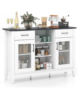 52-Inch Sideboard Buffet Cabinet with Drawers and Adjustable Shelves