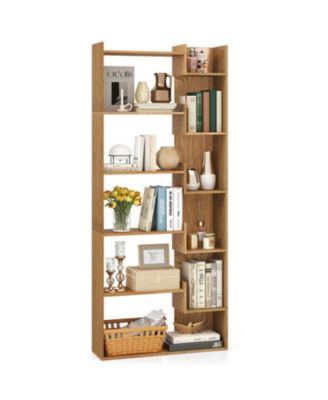 6-Tier Wooden Bookcase with Open Display Shelves