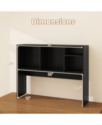 Desktop Bookcase with 4 Cubbies and Open Back Compartment