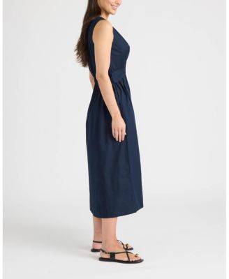 Women's Twist Front Sleeveless Midi Dress