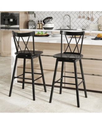 Windsor Bar Stools Set of Two with Ergonomic Backrest