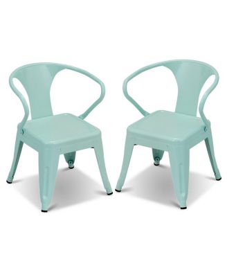 Set of Two Stackable Steel Armchairs for Kids