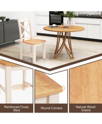 Wooden Dining Chairs Set of Two with High Back Design