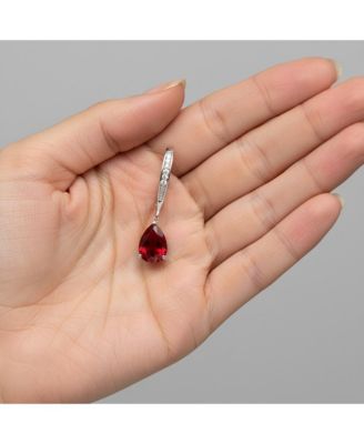 Dainty White Gold Plated Pear CZ Teardrop Lever Back Earrings