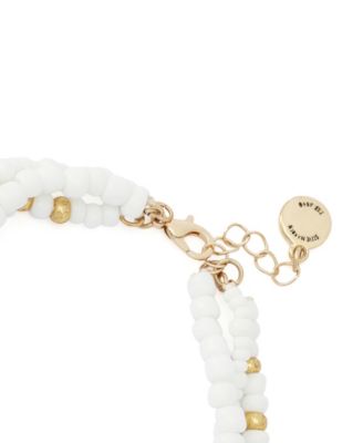 White Vintage Luxe Shell Beaded Layered Bracelet