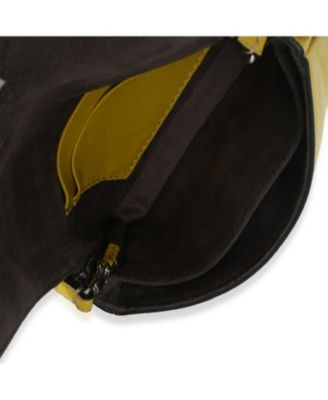 Yellow Leather Fox Fur Buggie Micro Baguette