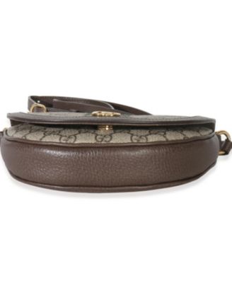 Beige GG Supreme Canvas Ophidia GG Curved Flap Bag