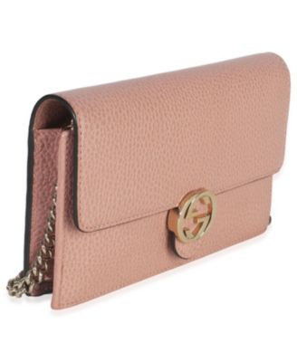 Pink Dollar Calfskin Interlocking G Wallet On Chain