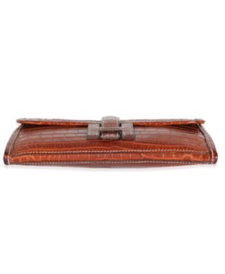 Pre-Owned HERMES Fauve Crocodile Niloticus Lisse Mini Jige Clutch