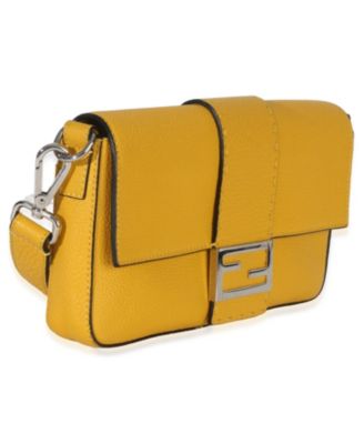 Yellow Cuoio Romano Selleria Belt Baguette Bag