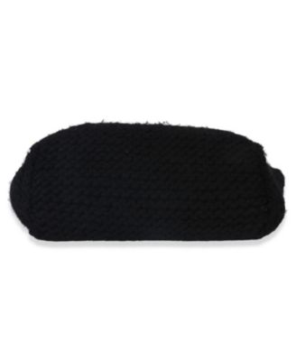 Yellow Black Wool Logo Tote