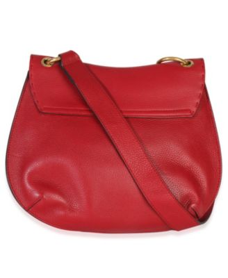 Red Cellarius Calfskin Feline GG Marmont Flap Shoulder Bag