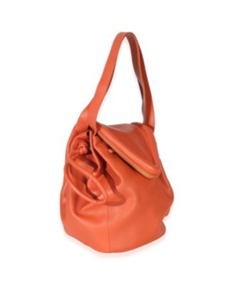 Orange Calfskin Beak Tote