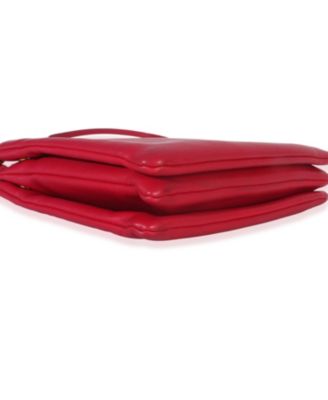 Fuschia Lambskin Large Trio Crossbody