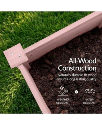  Raised Garden Bed, Elevated Wood Planter Box for Patio w/ Divider Panel