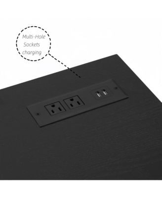 58" Electric Fireplace TV Stand, LED Media Console for 32-62 Inch TVs with USB Charging Port, Modern Entertainment Center for Living Room