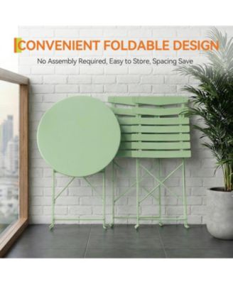 3-Piece Metal Frame Folding Patio Bistro Set