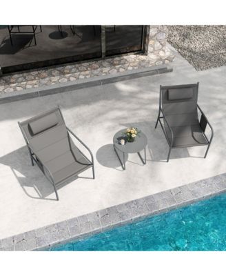 3 Piece Patio Set Outdoor Table and Chairs Bistro Set Small Front Porch Balcony Furniture