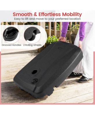 225 lb Cantilever Patio Umbrella Base with Built-In Wheels T-Shaped Cross Frame