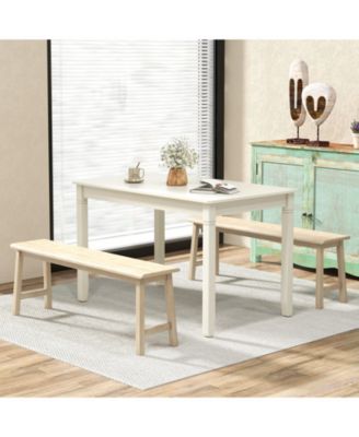 48-Inch Wooden Dining Table for 4 People Rectangular Kitchen Table with Rubber Wood Legs