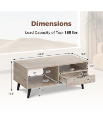 Rectangular Rustic Coffee Table with Storage Shelf