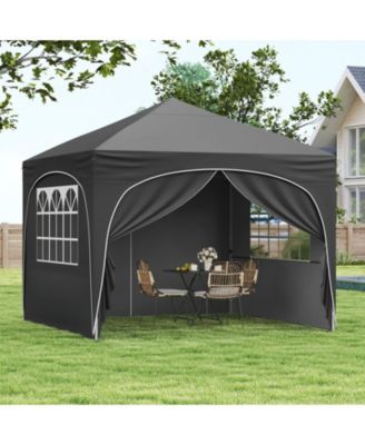 Pop Up Canopy Tent with Four Removable Sidewalls and Zippered Door