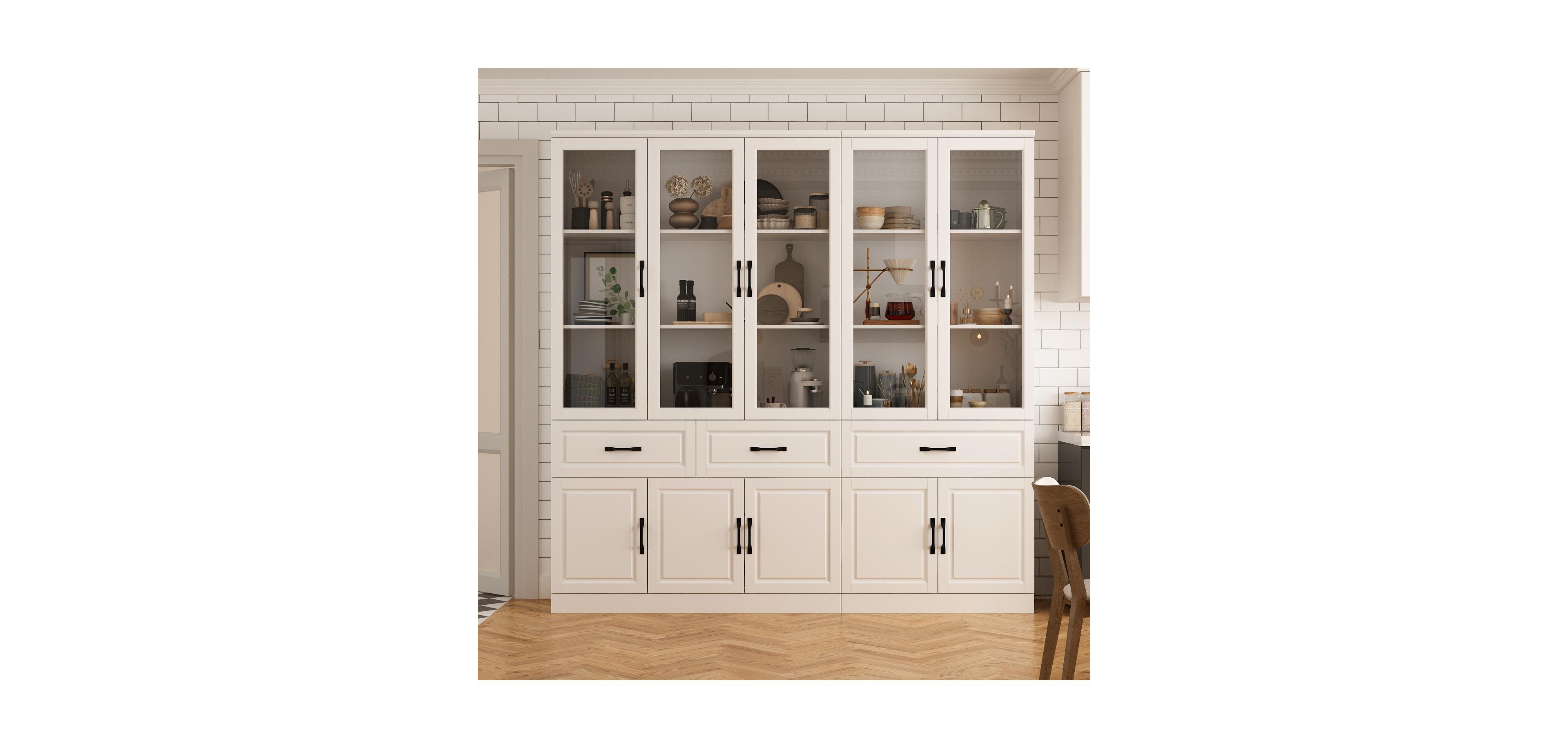 FUFUandGAGA 12-Shelf Wood Standard Bookcase With Adjustable Shelves Drawer
