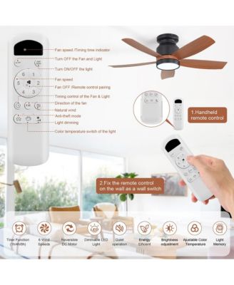 42-inch Modern 5-Blade Ceiling Fan Light with 6-Speed Adjustable Wind Speed