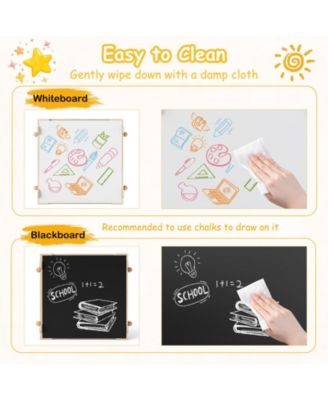 Kids Table and Chairs Set with Reversible Whiteboard Top