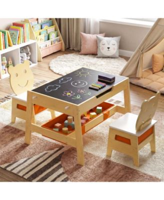 Toddler Table and Chairs Five in One Art Desk with Boards