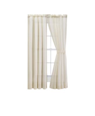 Cotton Voile 1.5" Rod Packet Tailored Curtain Panel Pair for Windows
