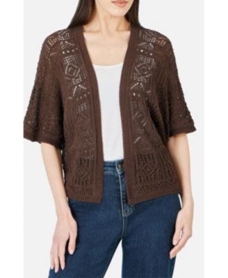 Women's Crochet Edge To Edge Cardigan