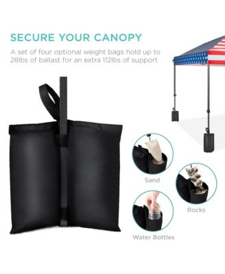10x10ft Easy Setup Pop Up Canopy w/ 1-Button Setup, Wheeled Case, 4 Weight Bags