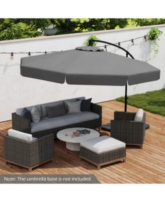 10 ft Cantilever Patio Umbrella with Protective Cover Infinite Tilt and Ruffled Edge