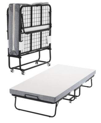 Rollaway Bed, 38" x 75", with 4" Memory Foam Mattress, Portable Folding Bed