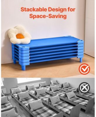 Stackable Kiddie Cot, Pack of 6, Toddler Nap Cots for Daycare