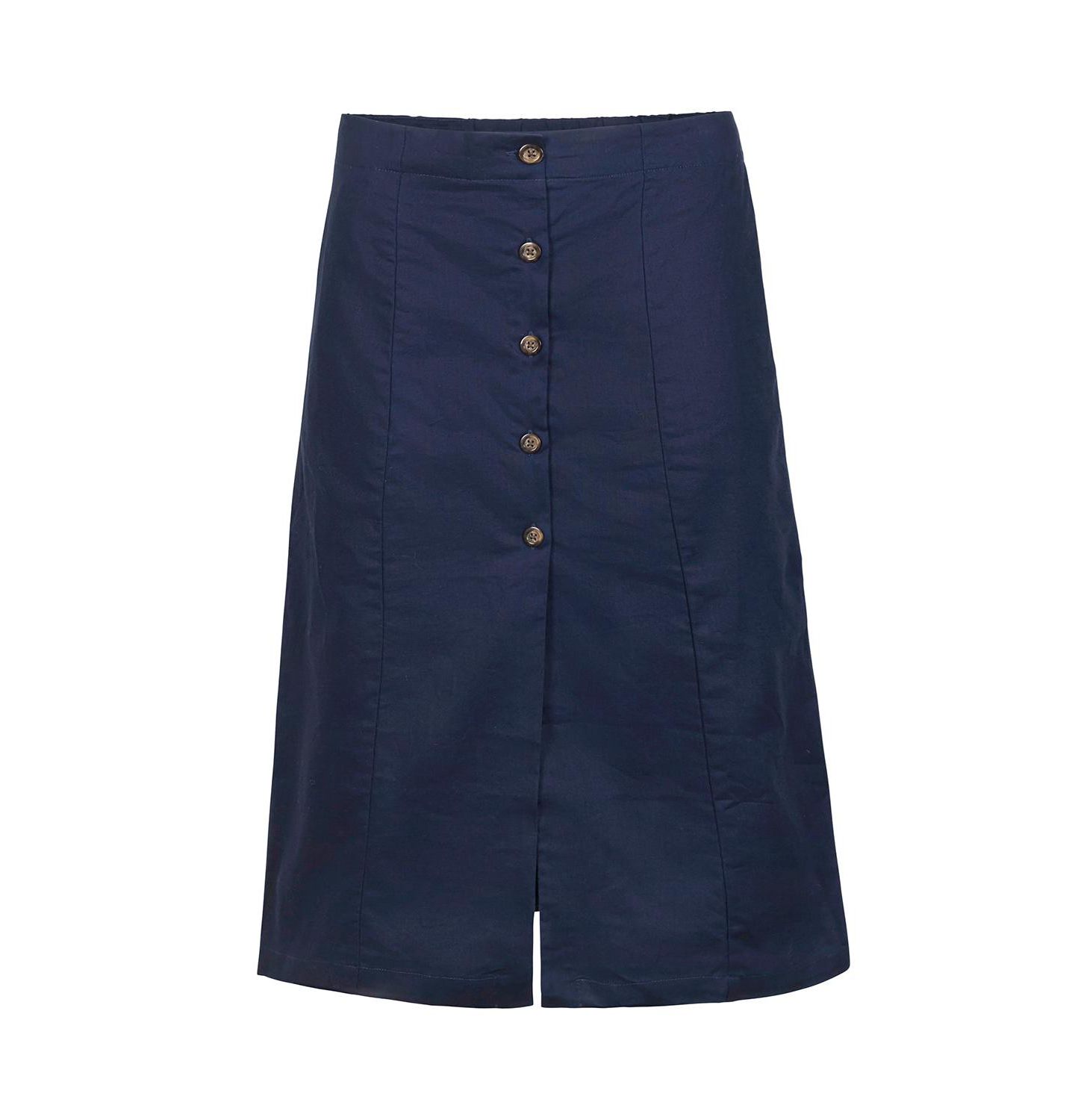 Женская юбка Hope & Henry Linen Button Front, цвет: Тёмно-синий льняной — фото 4
