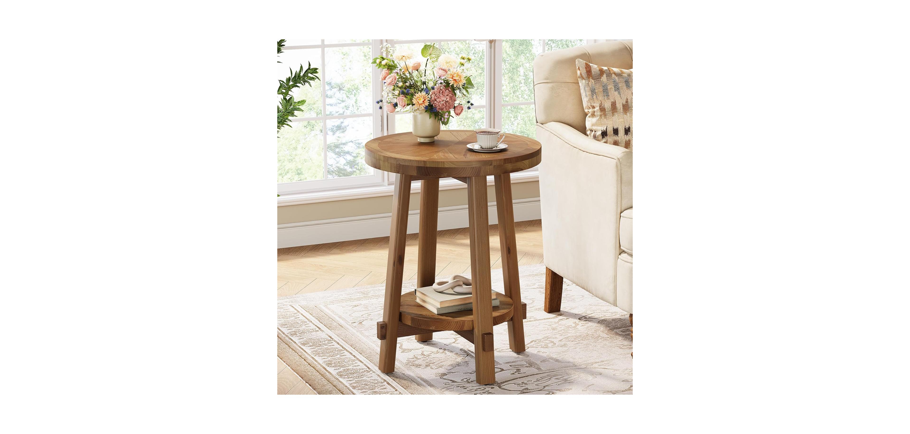 Tribesigns Solid Wood Side Table