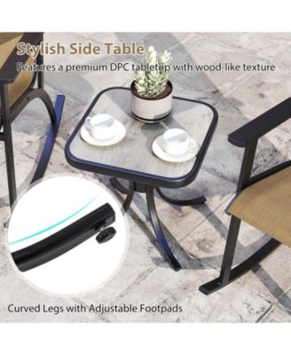 Heavy Duty Rocking Bistro Set with High Back Chairs and Table