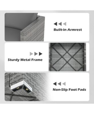 3 Piece Patio Sectional Sofa Set with Modular Cushioned Seating