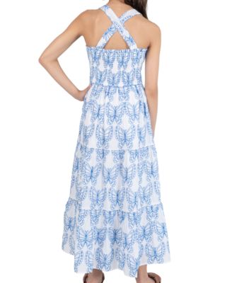 Girls' 7-16 Butterfly Eyelet Sleeveless Dress
