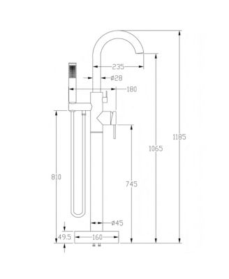 Brushed Nickel Freestanding Tub Filler Floor Mounted Bathtub Faucet with High Flow, Swivel Spout and Handheld Shower Head