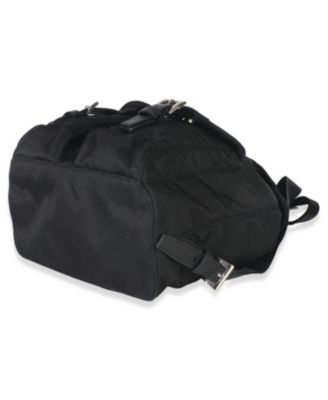 Black Re-Nylon Small Drawstring Backpack