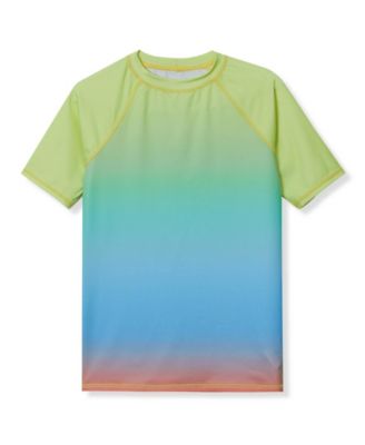 Boys Sunshade UPF 50 Chlorine Resistant Short Sleeve Crew Neck Rash Guard Swimwear